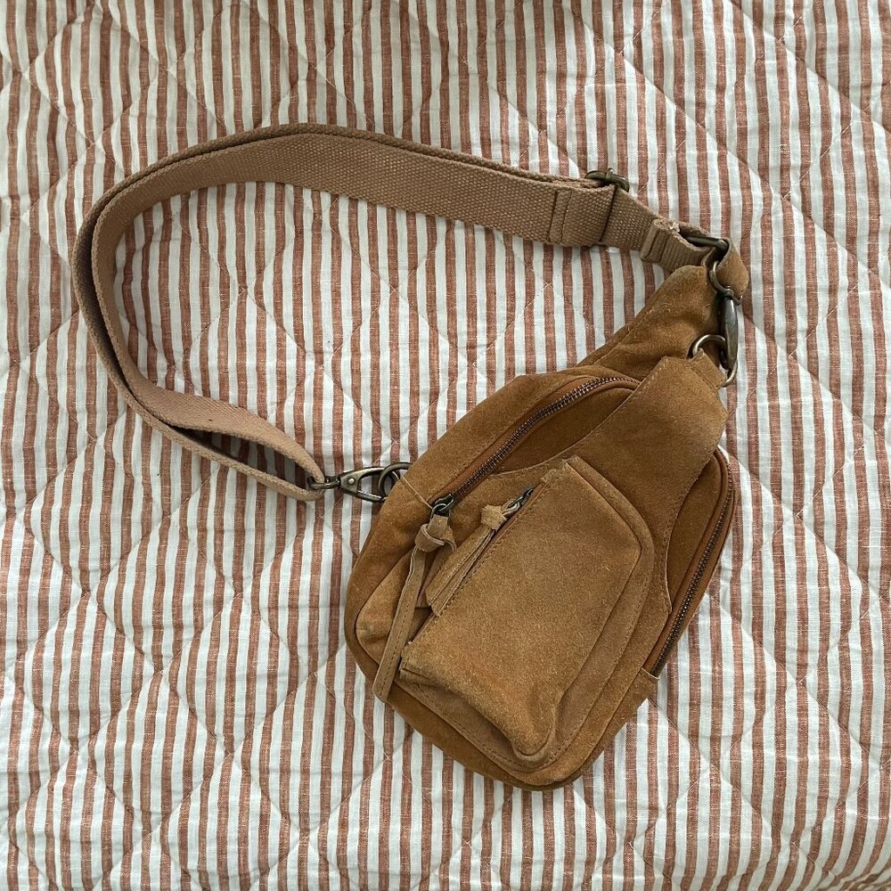 Free People hudson sling bag, washed whiskey color